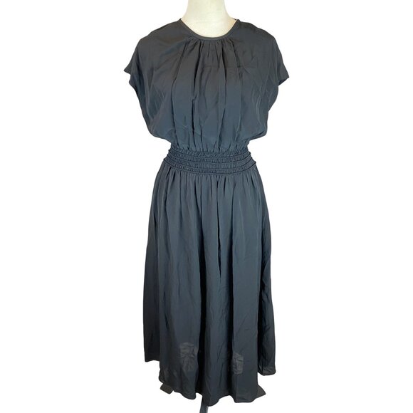 NWT Everlane The Gathered Midi Black Dress Womens Size XS - Picture 1 of 14